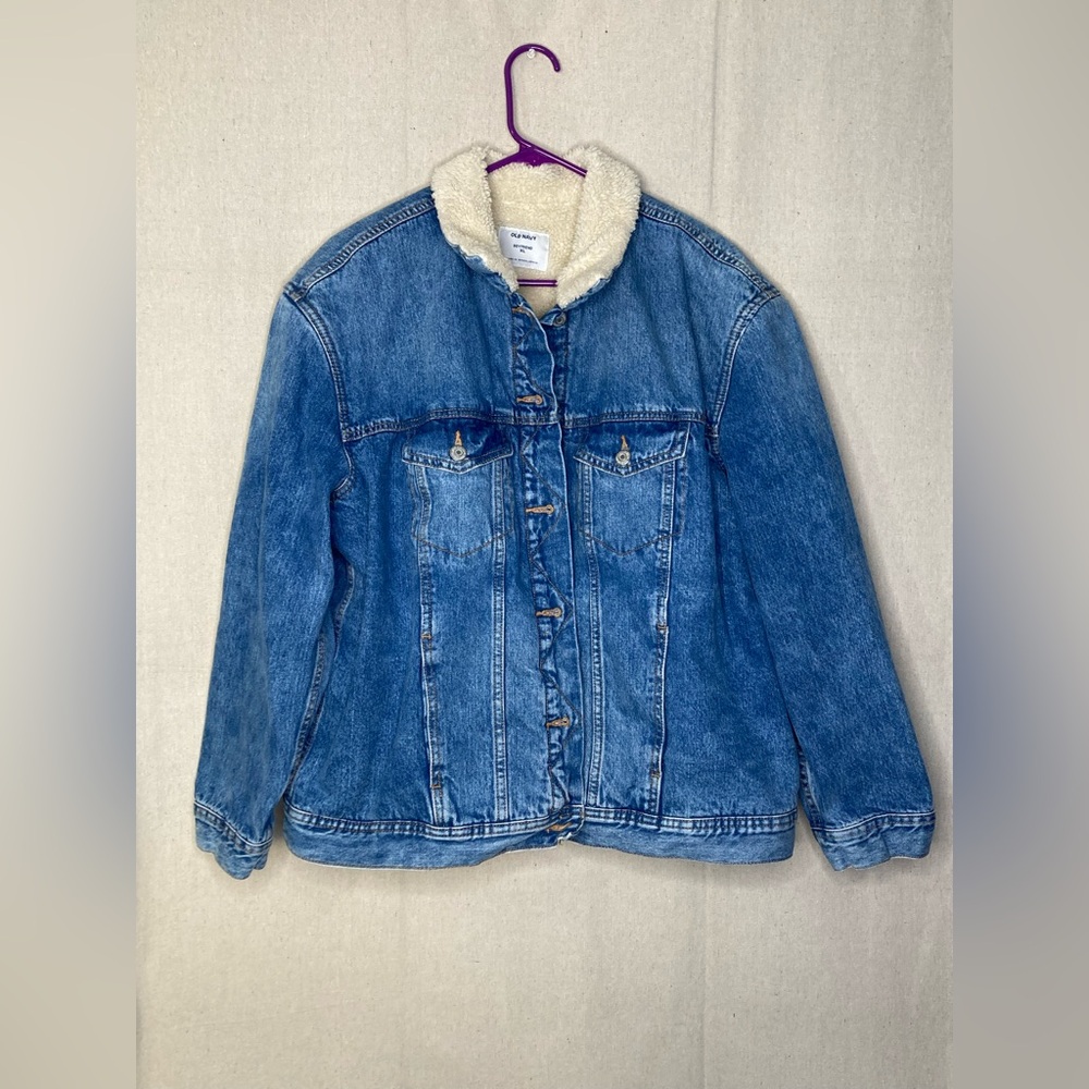 Old Navy Sherpa Lined Denim Jacket Size XL